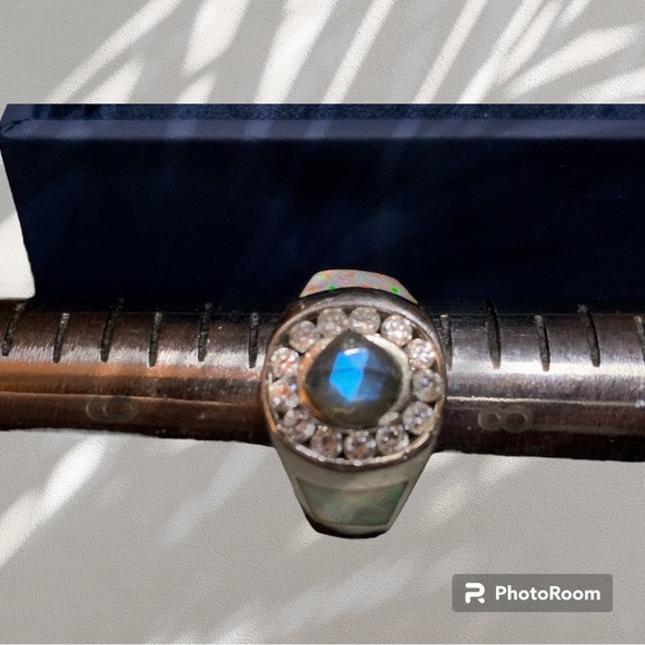 NWT Opal, Labradorite and CZ Ring- Kalifano Stores - Picture 7 of 10